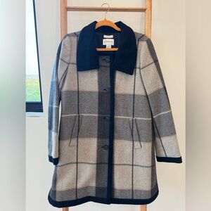 French Plaid Wool-Blend Coat from Club Monaco